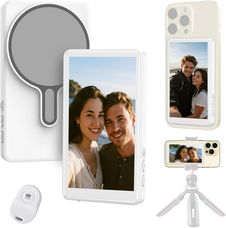 Selfie Monitor Screen for Iphone/Android,Magnetic Phone Vlog Selfie Screen with 