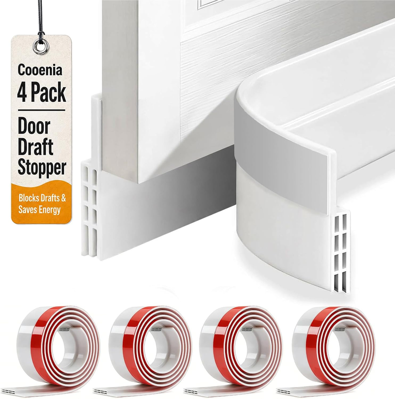 Door Draft Stopper 4 Pack Under Door Sweep Weather Stripping Seal Strip 39 Inch