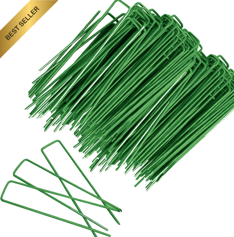 80-Pack Corrosion-Resistant Green U-Shaped Garden Stakes