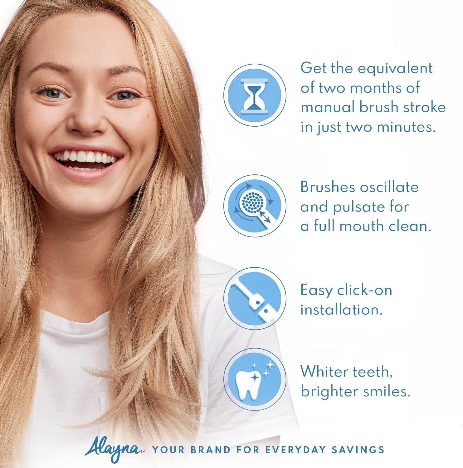 Alayna Toothbrush Replacement Heads Compatible with Oral B - 20 Toothbrushes