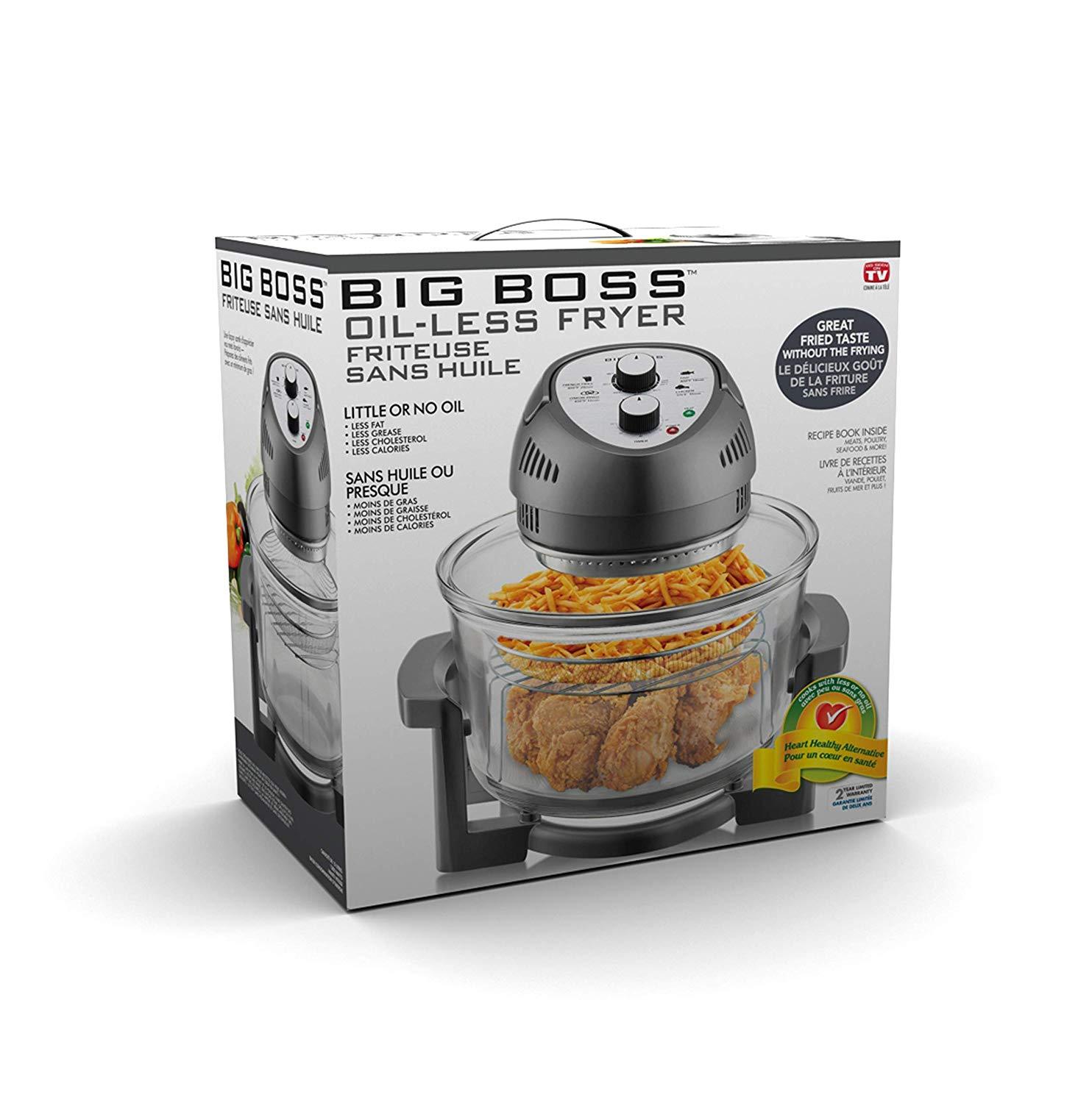 Big Boss Air Fryer Oil Less Healthy 1300W XL Capacity 16-Quart + Cookbook, NEW