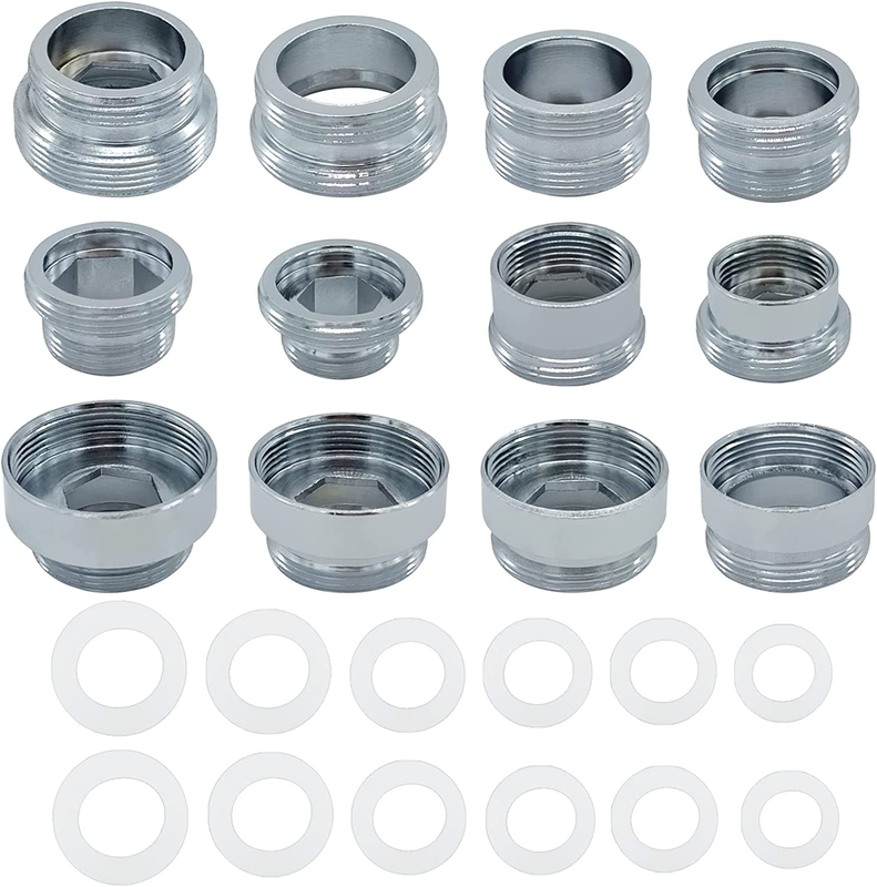 12 Pieces Faucet Adapter Kit Kitchen Aerator Adapter Male to Female,Male to Male