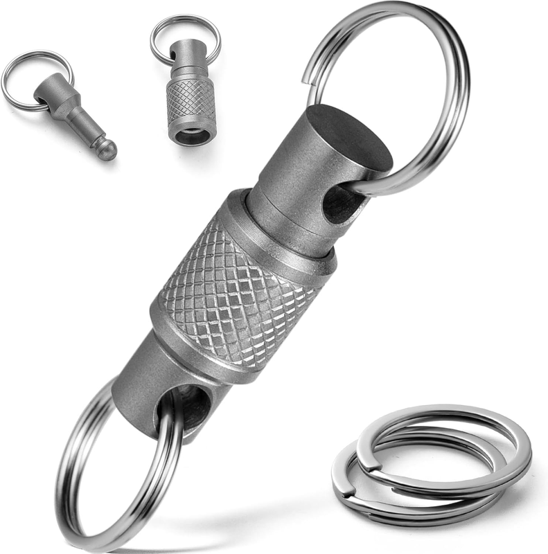 FEGVE Titanium Quick Release Keychain, Detachable Pull Apart Key Chain