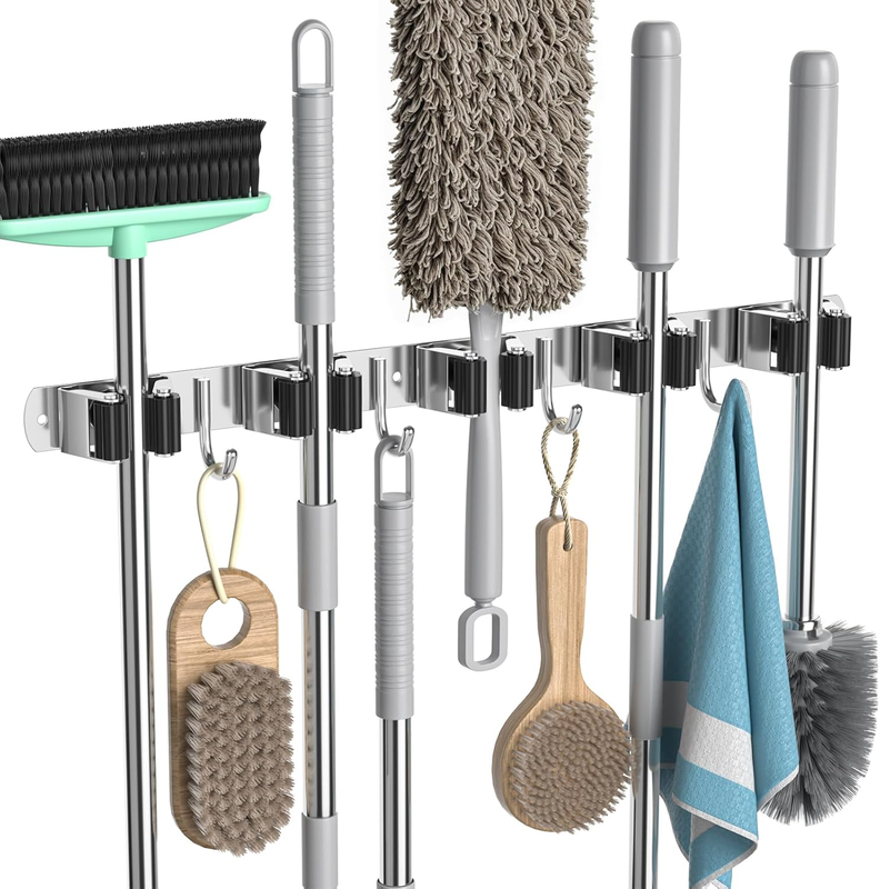 Broom Holder Wall Mount Mop and Broom Hanger Broom Organizer Storage Tool Racks
