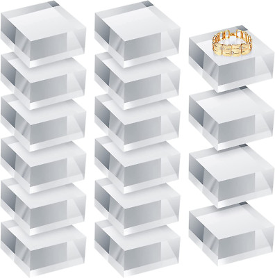 16 Pieces 2 X 2 X 1 Inches Acrylic Square Display Block Clear Polished
