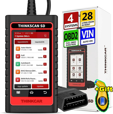  2024 THINKCAR SD4 OBD2 Scanner Engine ABS SRS SAS AT TPMS EPB Diagnostic Tool