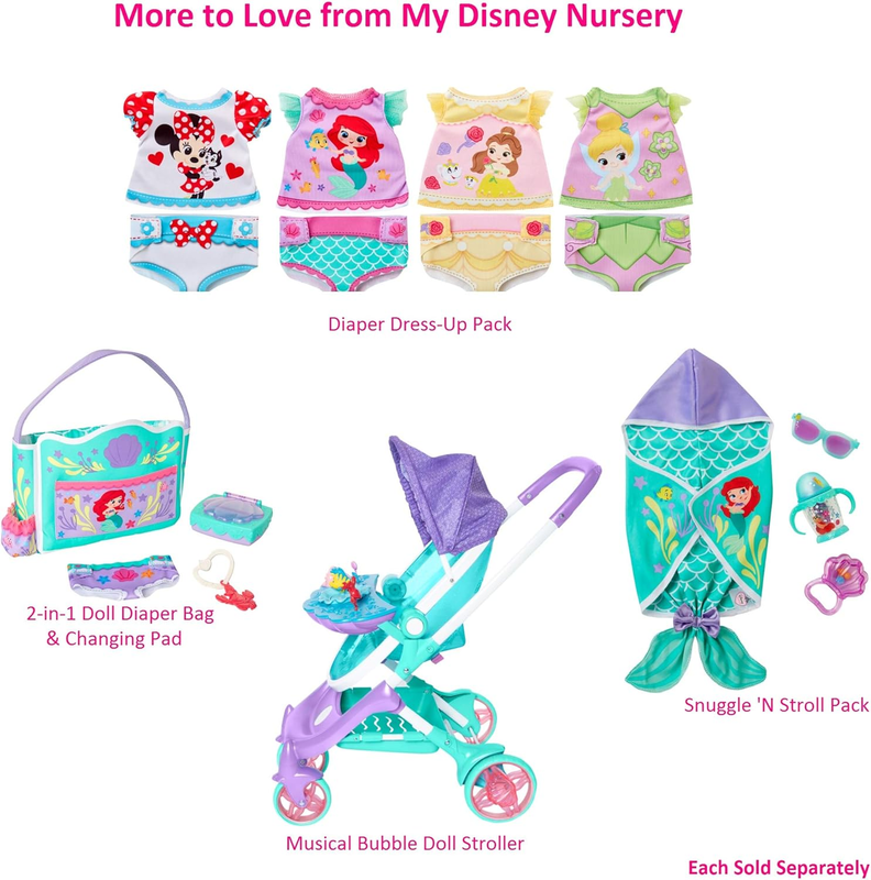 Baby Doll Clothes & Accessories, Ariel Diaper Accessory Pack Inspired by Disney'