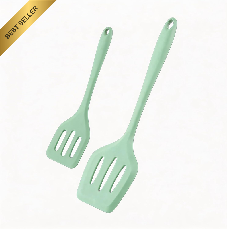 Silicone Slotted Spatula Set, Heat Resistant Cooking Turner, Non-Stick Kitchen S