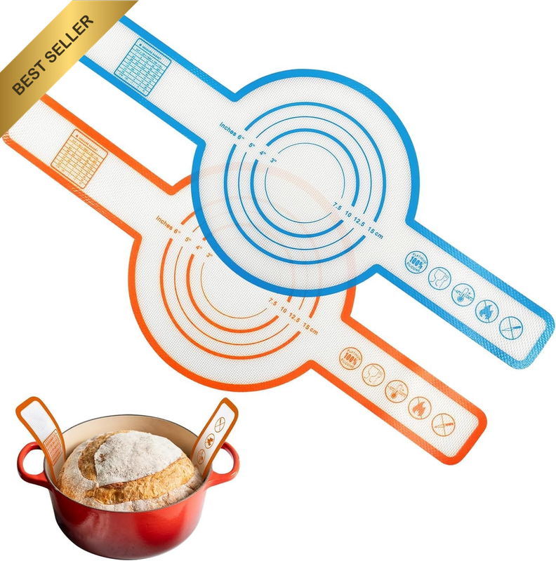 2 PCS Silicone Bread Sling for Dutch Oven, Heat Resistant Non-Stick & Easy Clean