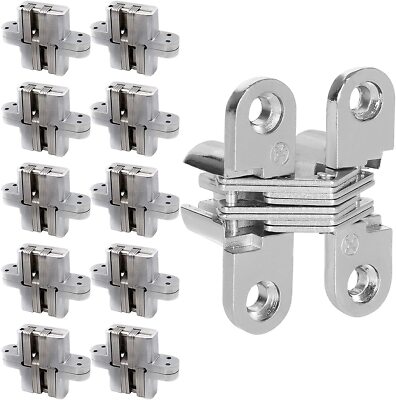 10 Pack Concealed Cross Hinge Invisible Swing Leaf Hight Hidden Door Hinges NEW
