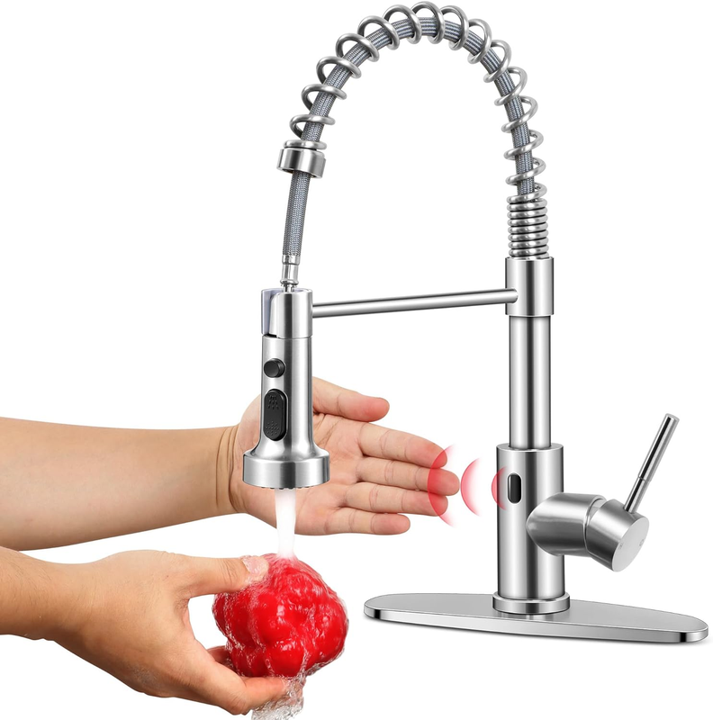 Touchless Kitchen Sink Faucet with Pull down Sprayer, Automatic Motion Sensor Sm