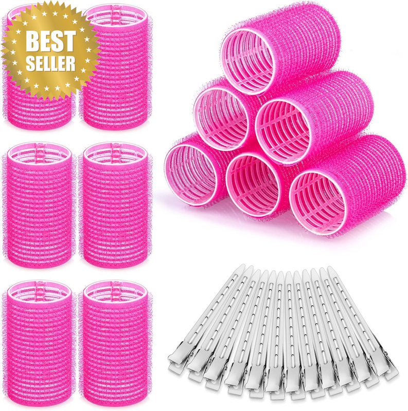 Hair Curlers Rollers, 12Pcs Hair Rollers Hair Curlers Self Grip Holding Rollers