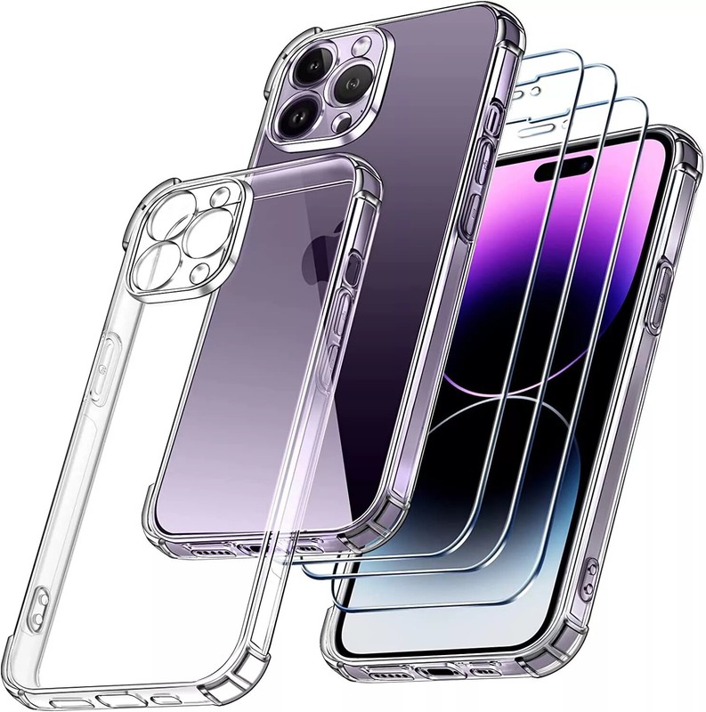 Antichoc Coque + 2 Verre TrempÃ© Pour Iphone 16 16e 15 14 13 12 11 Pro Max/X/Xr 8