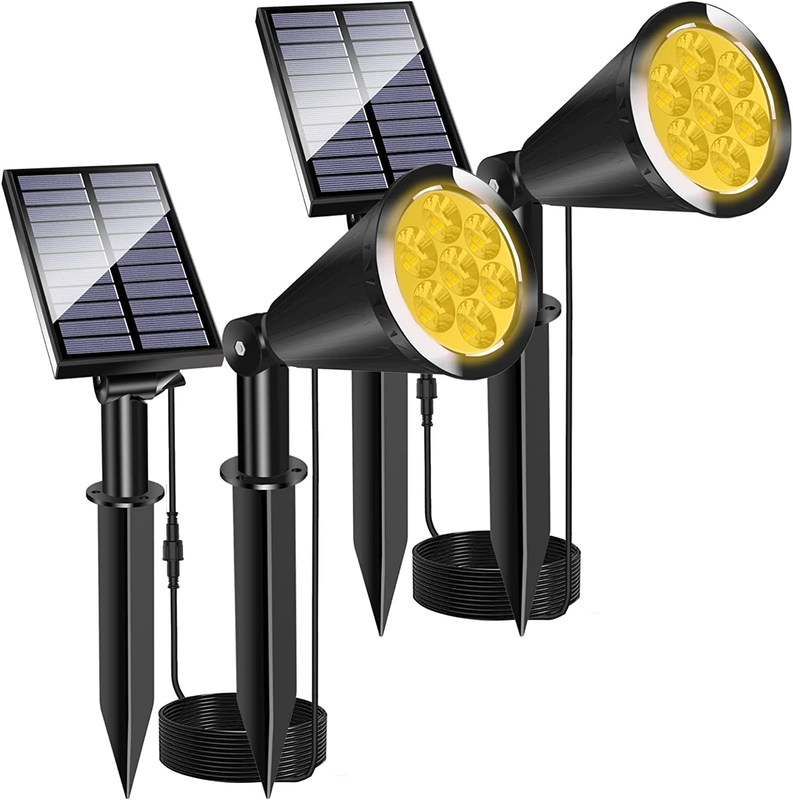 Solar Spot Lights Warm White with Separate Panel, Solar Tree