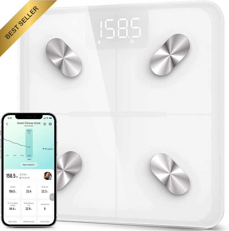 Smart Scale for Body Weight, Accurate to 0.05Lb (0.02Kg) Digital Bathroom Weighi