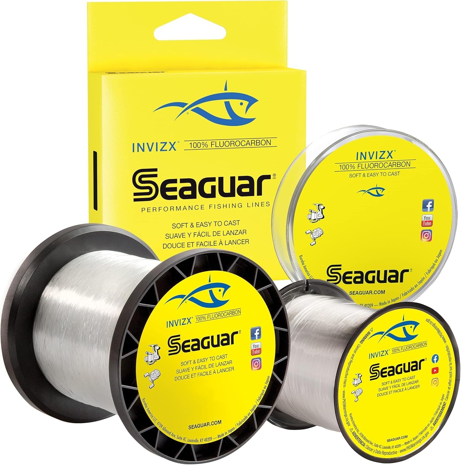 Soft & Sensitive InvizX Fluorocarbon Fishing Line - 10lbs, 1000yds for Precision