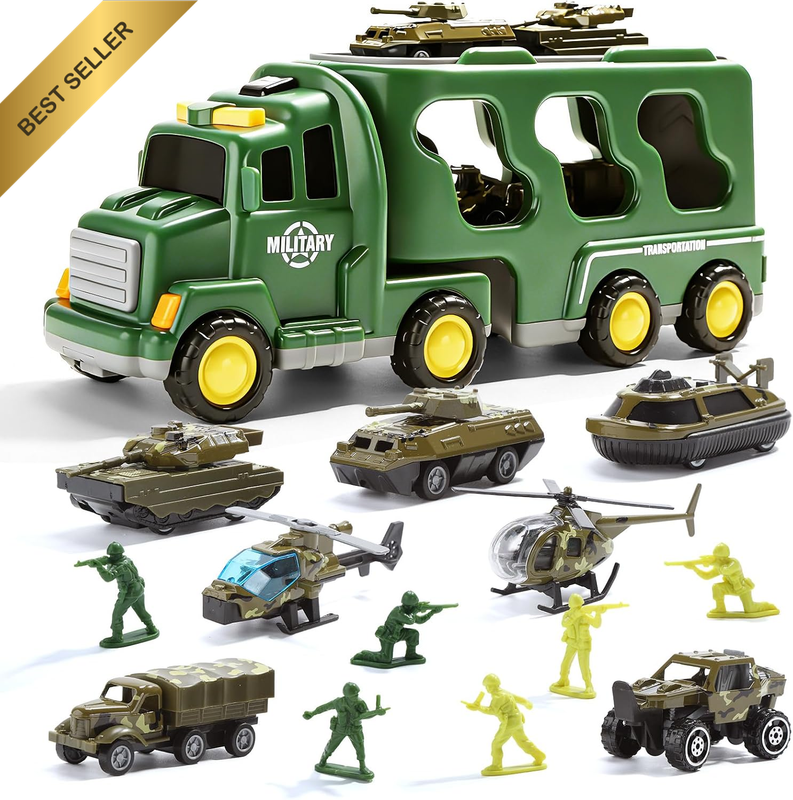 Toy Truck Toys for Kids, 13 in 1 Transport Vehicle Military Truck | Light and So