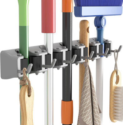 Lifewit Mop and Broom Holder Wall Mount, Anti-Slip Broom Hanger for Kitchen Orga