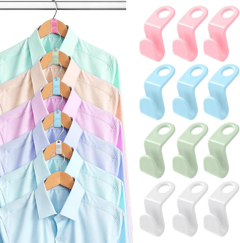 100PCS Clothes Hanger Connector Hooks, Colorful Hangers Connector Hooks, Space S