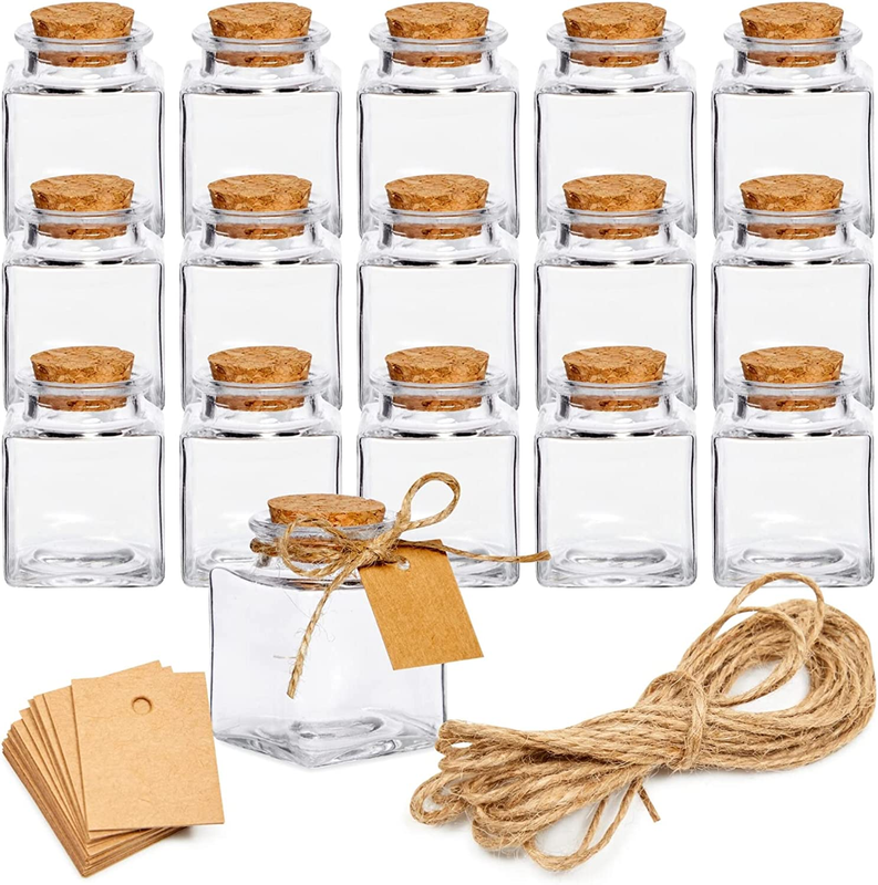 With Cork Stoppers - 1.7 Oz (50ml) Mini Jars With Tw