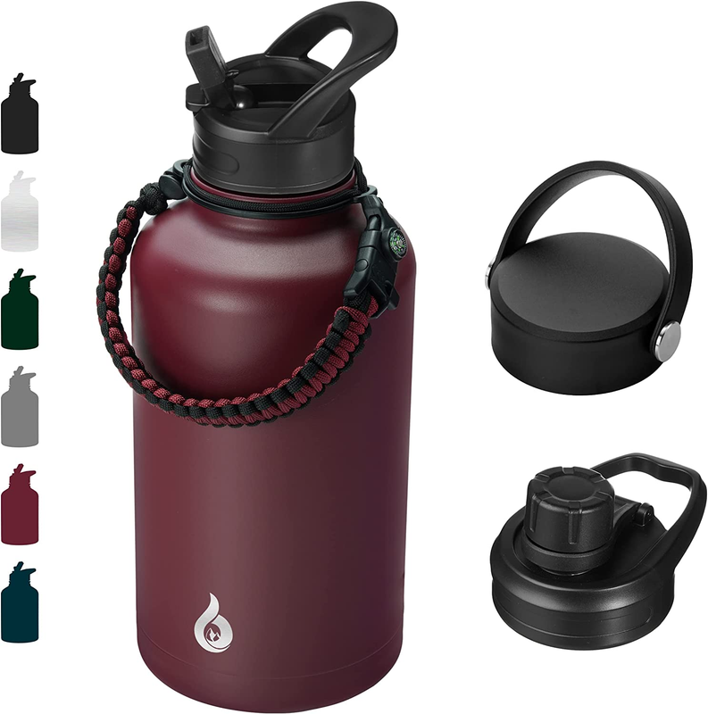 With Straw Lid,64oz Large Water Bottle,stain