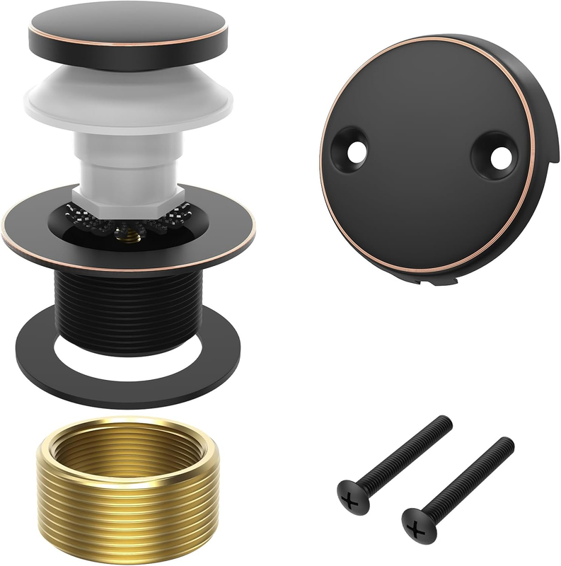 Tip-Toe Tub Drain & Overflow Kit Brass Replacement Set Univers...