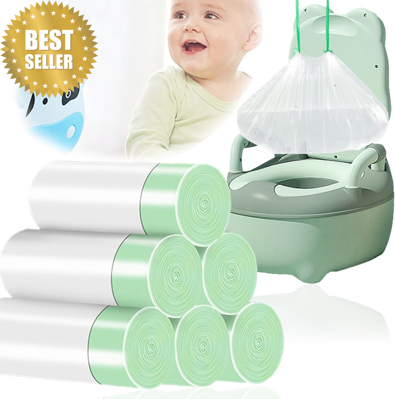 300 Pack Potty Chair Liners with Drawstring,Training Toilet Seat Potty Bags,Disp