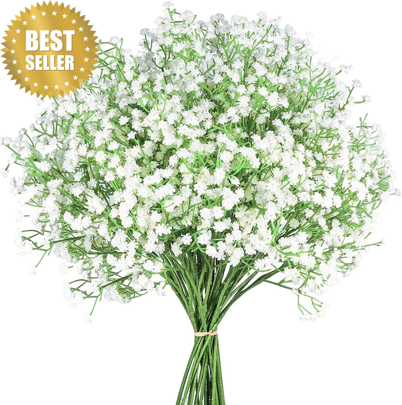 Babys Breath Artificial Flowers,6 Bundles Fake Flowers Faux Flowers Red Real Tou