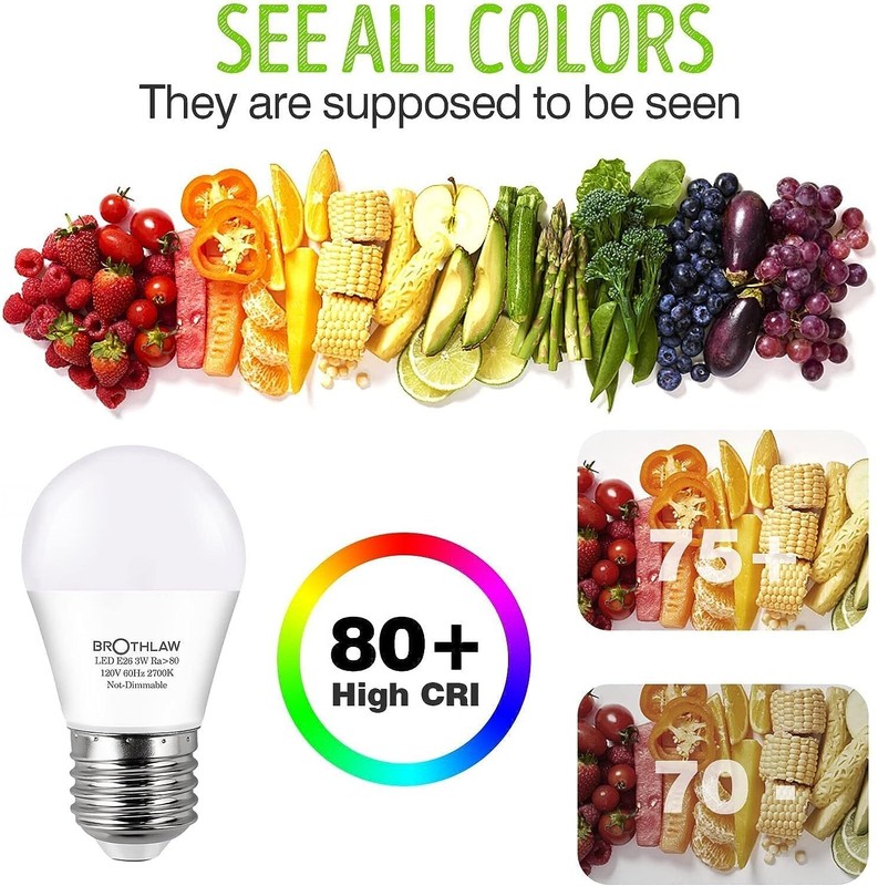 Brothlaw 25 Watt Equivalent Light Bulbs, A15 LED Bulb 3W E26 Base 2700K Warm ...