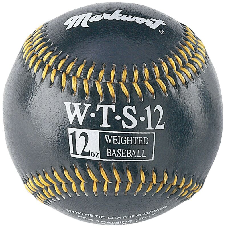 12 oz Ounce Weighted Strength TRAINING Ball Pitcher Pitching BASEBALL Black