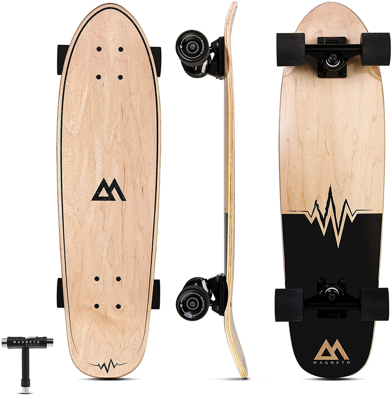 Magneto Mini Cruiser Longboard | Complete Skateboard Cruiser Board | Short Board