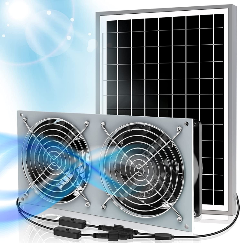 Solar Panel Powered Fan 15W Ventilator Roof Greenhouse Chicken Coop Exhaust Vent