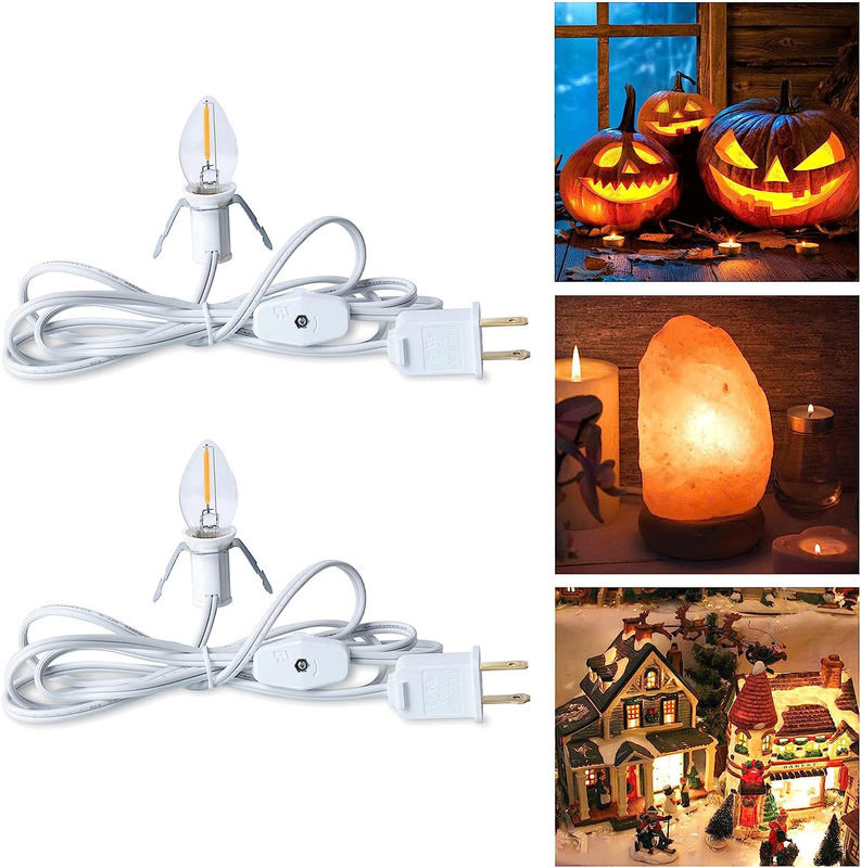 Accessory Cord with One LED Light Bulb - 6Ft UL Listed Cord with On/Off Switch f