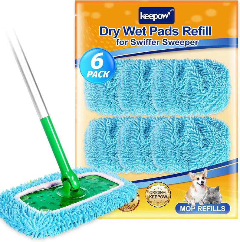 KEEPOW Wet Pads Refill for Swiffer Sweeper Mop - Dry Sweeping Cloths for Floor M