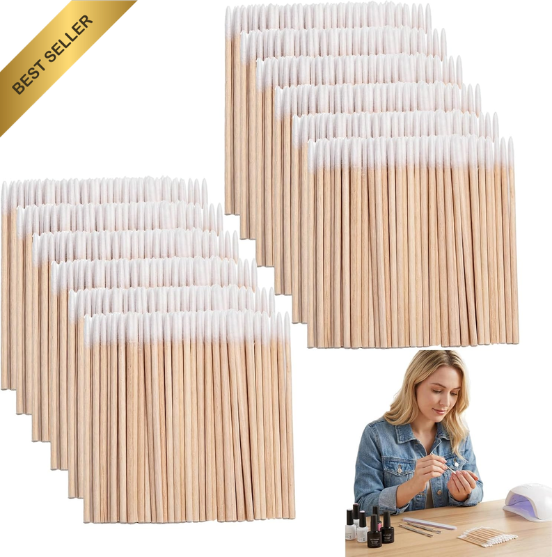 1200Pcs Versatile High-Precision Microbrush Cotton Swabs with Wooden Handles for