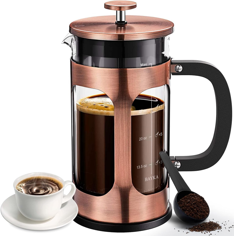 Coffee Maker, Glass Classic Copper Stainless Steel