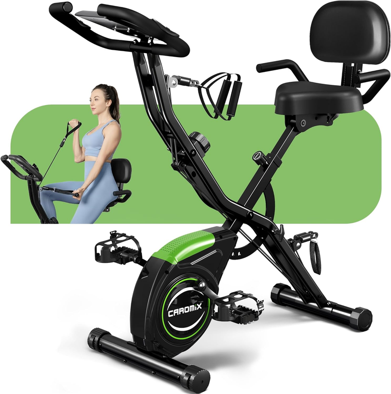 4-in-1 Folding Exercise Bike - 16-Level Magnetic Resistance, 330LB Capacity