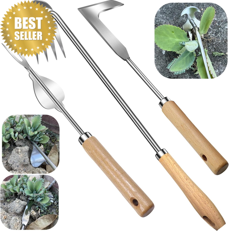 3 Pack Stainless Steel Weeder Tool,Manual Hand Weeder for Cracks, Pavers & Drive