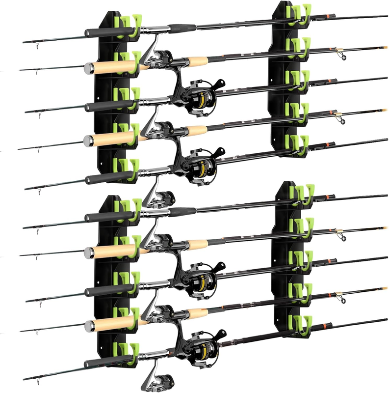 Fishing Rod Holders, Fishing Pole Holders for Garage, Wall or Ceiling Mounted Fi