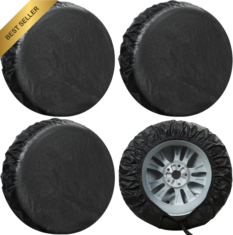 Tire Covers 4 Pack, Tire Wheel Protector for Truck, SUV, Trailer, Camper, RV, Ca