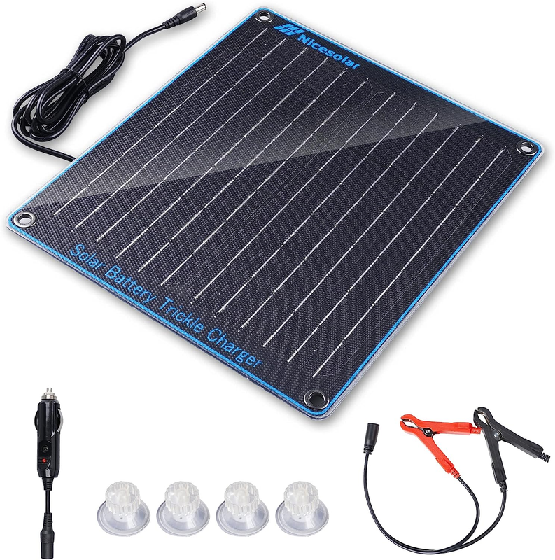 12 Volt 10W Battery Charger Solar Powered Panel for Car Dump Trailer Boat Marine