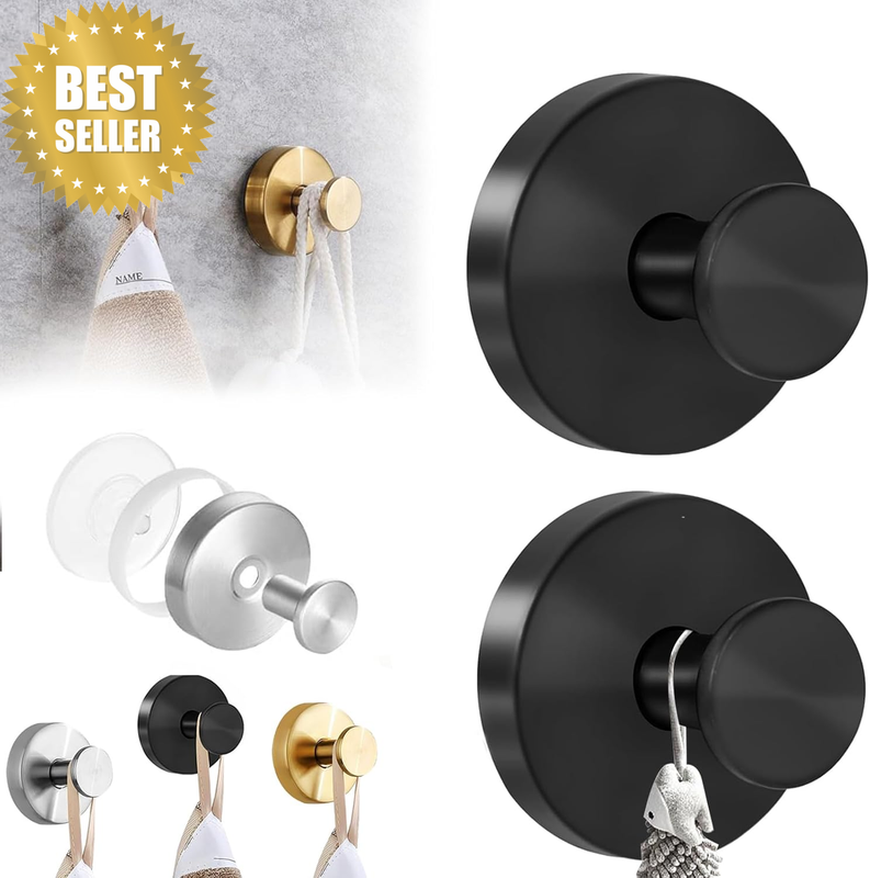 Vacuum Suction Cup Hooks, 2 Pcs Suction Hooks, Shower Holder Towel Hanging,No-Dr