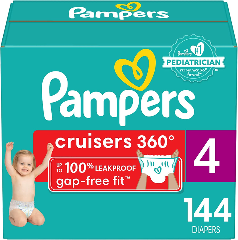 S Size 4, 144 Count - Pampers Pull On Cruisers 360&deg; Fit Dis