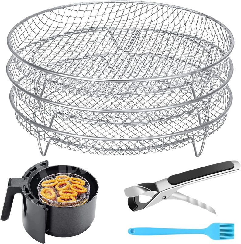Air Fryer Accessories - Three Stackable Dehydrator Racks for Ninja, Instant Pot