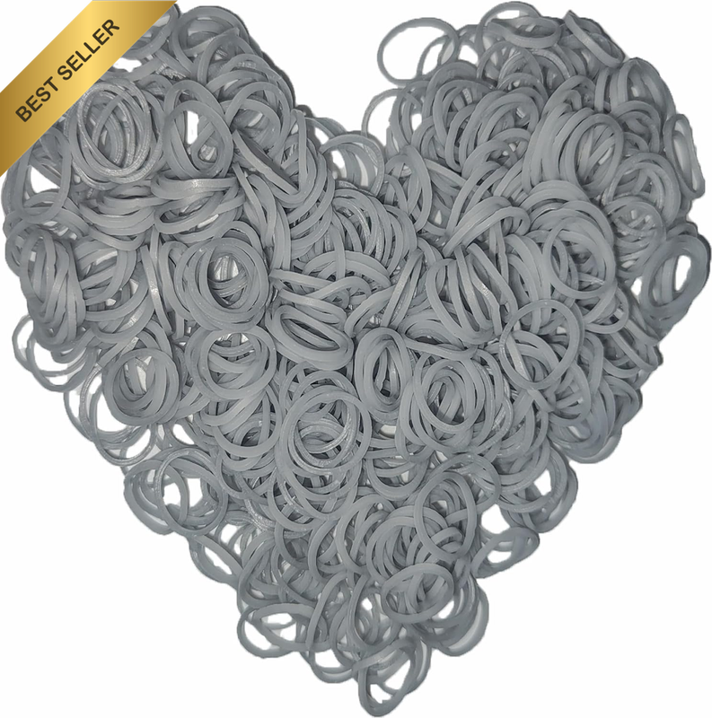 900 Silver Rubber Band with 24 S-Clips and 1 Small Crochet, Elastic, Not Easy to