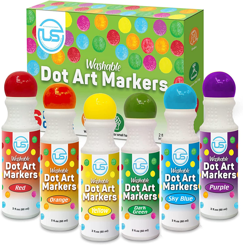 Dot Markers | Bingo Daubers | Washable 6 Colors Dot Markers for Toddlers and NEW