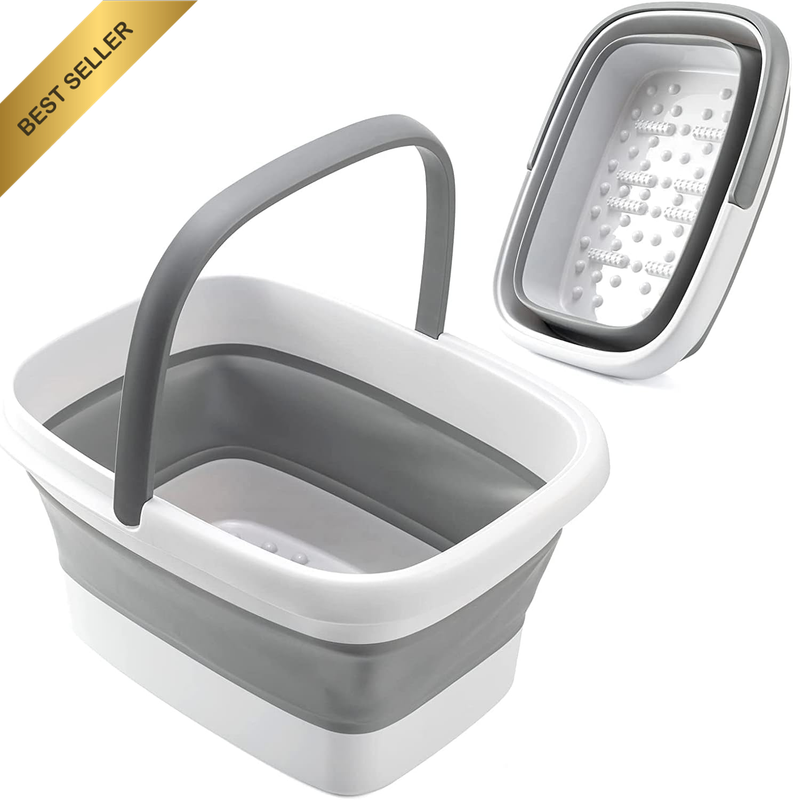 Collapsible Foot Bath Basin for Soaking Feet, Foot Soak Tub with Handle Foot Spa