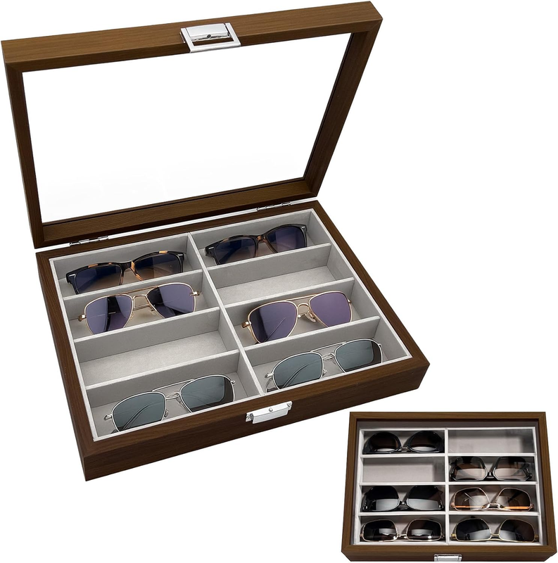 Sunglasses Organizer for Women Men, Multiple Eyeglasses Eyewear Display Case wit