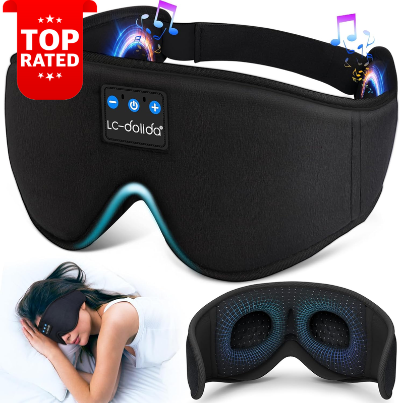 Bluetooth Sleep Mask Headphones 3D Eye Mask for Music Meditation Gifts