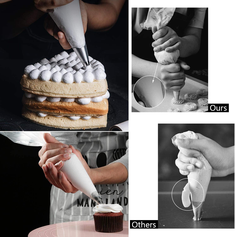 400 Pcs Disposable Piping Bags 12inch Anti-Burst Pastry Bags, Tipless Icing Pipi